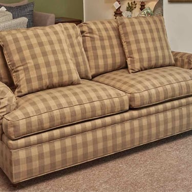 Brown Check Plaid Full Sleeper Sofa Includes 2 Toss Pillows