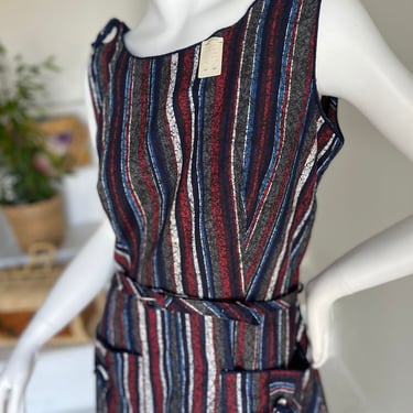 Unworn 1950s Striped Sundress , Great Details , Mint Condition , 38 Bust Vintage , Tags On 