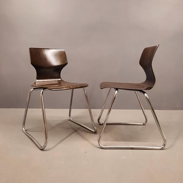 Set of 2 Mid Century Dining Chairs by Flototto, Design by Adam Stegner 1960's, Dining Chair, Flototto Chair, Vintage Chair, 1960's 