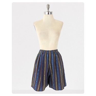 vintage 90's texture striped shorts (Size: S)
