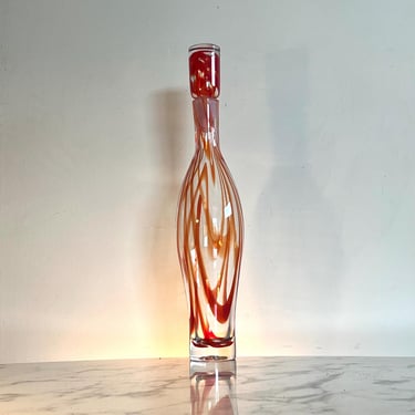 Blenko #7222X handblown glass “Charisma” decanter by John Nickerson for Neiman Marcus 