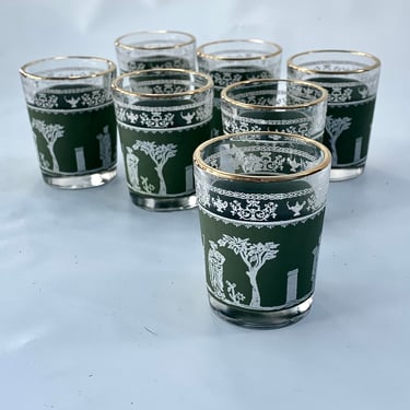 Wedgwood Hellenic Shot Glasses by Jeanette Glass Co.