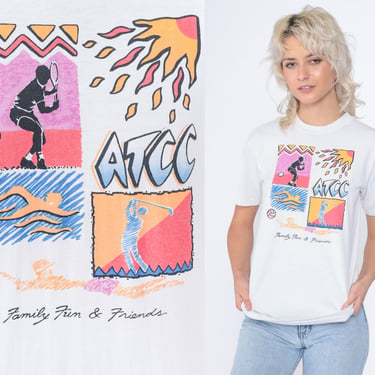 ATCC T-Shirt 90s American Type Culture Collection Shirt Volleyball Golf Tennis Swimming TShirt Charity Graphic Tee White Vintage 1990s Small 
