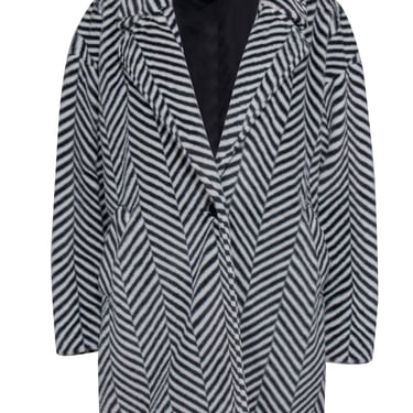 Mossman - White Faux Fur Coat w/ Black Pattern Sz 4