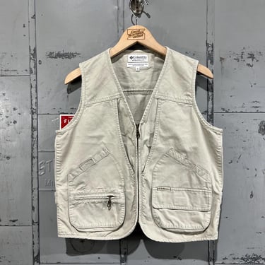 Vintage 90s Columbia Fishing Vest fly fishing vest  1990s Multi-pocket Utility Vest size small 