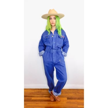 Chore Coveralls // vintage 70s denim jumpsuit dungarees workwear overalls boho hippie work wear dress painters // O/S 