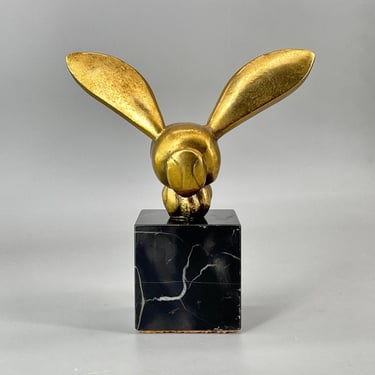1970s BEE Sculpture on Black Porto Gold Marble Base by Gaston Lachaise 