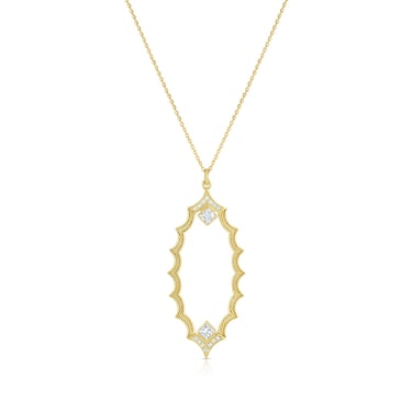 Mandorla Necklace - 18k Gold + Diamonds