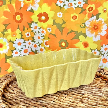 Sunny Yellow McCoy Planter, Atomic Shape, Holder Organizer, McCoy Pottery, Mid Century Decor 