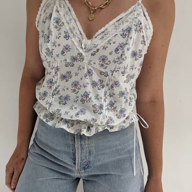 90s Floral & Lace Cotton Camisole