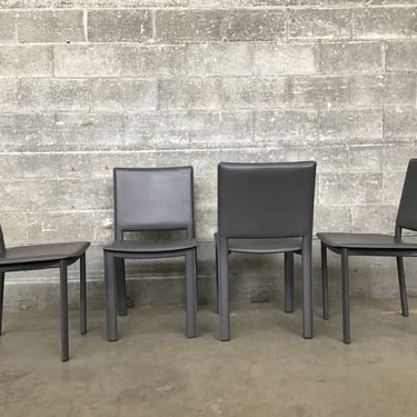 Four Designer Leather Dining Chairs (Seattle)