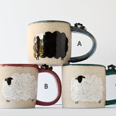 Large Sheep Mug with Sheep Thumbrest | Handmade Pottery | Handmade Ceramics | Handmade Mugs 