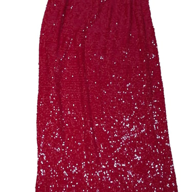 Lapointe - Red Sequin Midi Skirt w/ Slit Sz 4