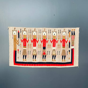 Vintage Navajo Kilim Yei Tapestry Rug Wall Art, c.1950’s 