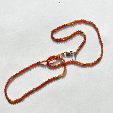 Debbie Fisher | Carnelian and Gold Vermeil Bead Necklace w/ Gold Fill Clasp