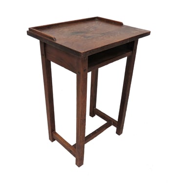 Antique Betumal Oak Telephone Table or Side Table 