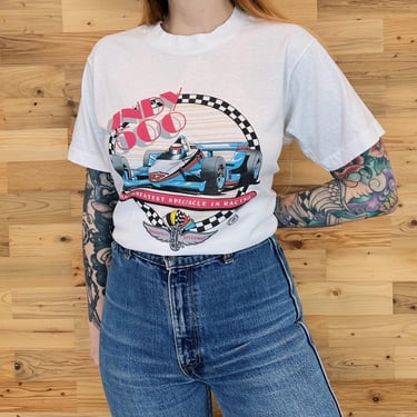 80's Vintage Indy 500 Racing Tee Shirt T-Shirt 