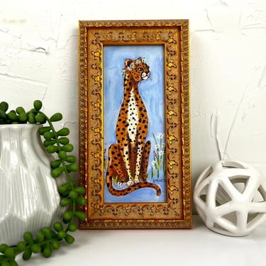 Original Art | Framed Canvas Print | Cheetah Painting 