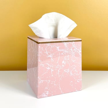 Pink/White Marbled Tissue Box Cover 