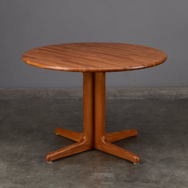 41.5" Vintage Danish Modern Round Solid Teak Dining Table 