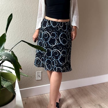 Y2K Midi Skirt Black Blue Vintage Skirt Y2K Summer Skirt Vintage George Skirt Y2K Bubble Skirt Y2K Summer Midi Skirt Vintage Black Skirt 