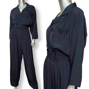Vintage Chaus Black Jumpsuit Womens One piece Romper 90s 