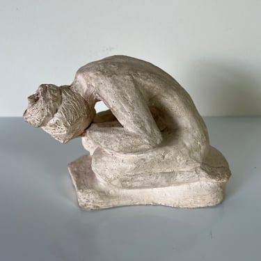 Vintage Reclining Female Terracotta Sculpture 