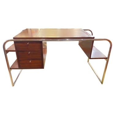 Rare Chrome and Walnut Desk by Ralph Lauren