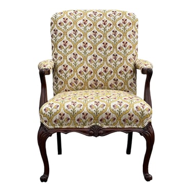 Vintage 1940’s Queen Anne Style Mahogany Armchair 