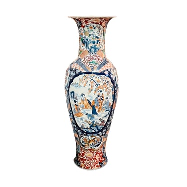 #1401 Monumental Japanese Floor Vase in the Style of Imari