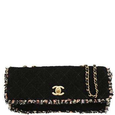 Chanel Black Tweed Shoulder Bag