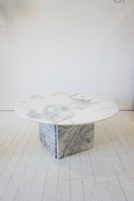 vintage white marble coffee table