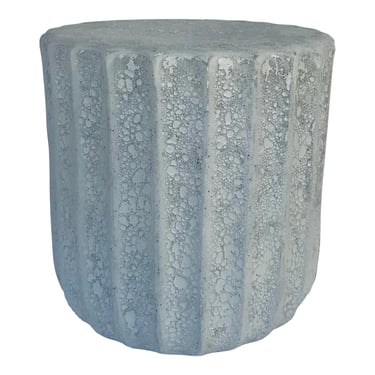 Jamie Young Organic Modern Gray Textured Ceramic Dosa Side Table