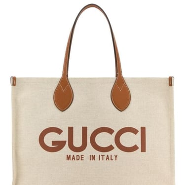 Gucci Women Sand Canvas Shopping Bag