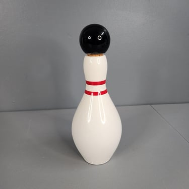 Vintage Ceramic Bowling Pin Decanter 