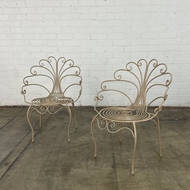 Whimsical Metal Peacock Chairs- Pair 