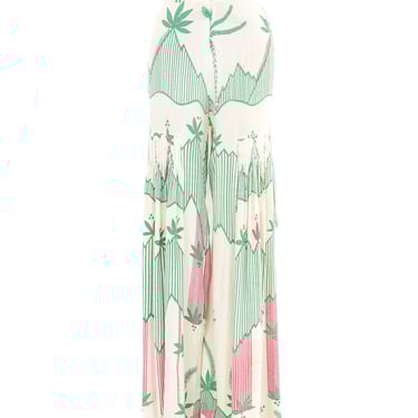 Ossie Clark Printed Crepe Wide Leg Pants