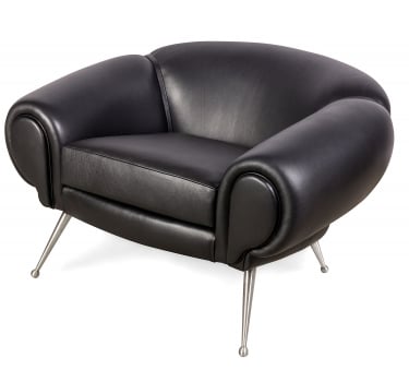 Leather Lounge Chair in the Manner of Illum Wikkelsø