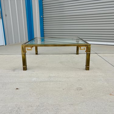 1960s Vintage Mastercraft Brass Coffee Table 