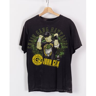 Vintage John Cena WWE Chain Gang Battalion T Shirt - Unisex Medium | Y2K 2000s Pro Wrestling Black Graphic Tee 