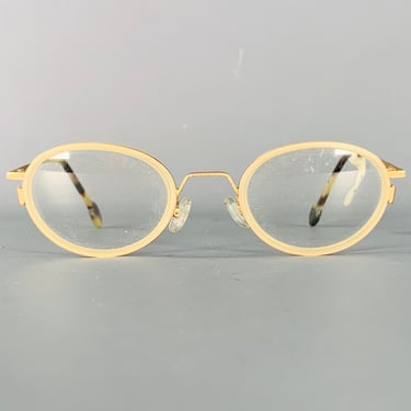 L.A.EYEWORKS Jenna Gold Metal Round Glasses Frames