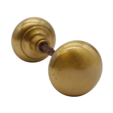 Pair of Modern Brushed Brass Lacquered Passage Door Knobs