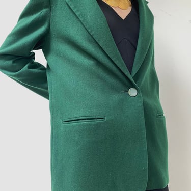 vintage forest green wool blazer 