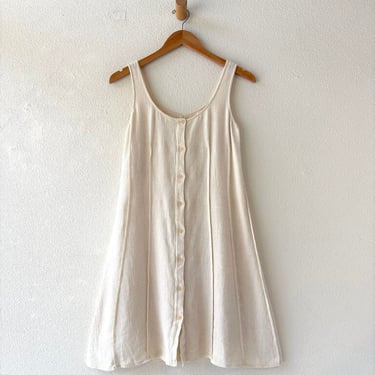 VINTAGE CALVIN KLEIN WOVEN LINEN TANK DRESS SIZE SMALL