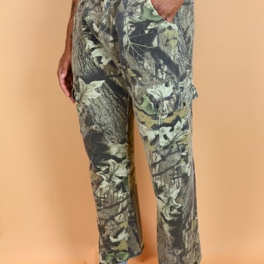 Vintage Camo Camouflage Cargo Army Fatigue Hunting Sweatpants Adjustable Waist One Size XS Small Medium Large 