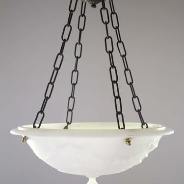 Victorian Molded Milk Glass Hanging Pendant Light