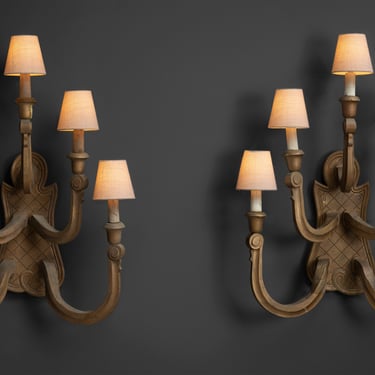 Massive Wood Theater Sconces