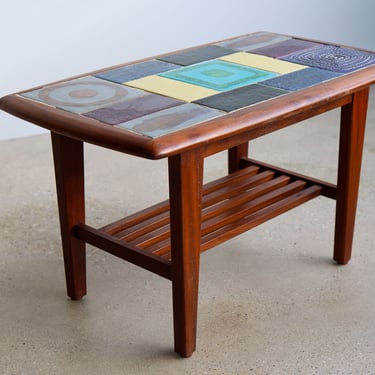 Small Mid-Century Modern Tile End Table (B) 