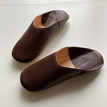 Dear Morocco - Moroccan Leather Slipper Babouche - Chocolate