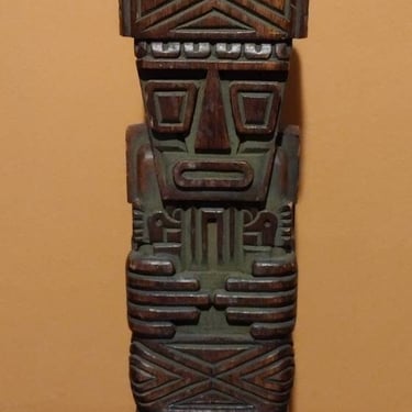 Vintage Carved Mahogany Wood Peru Indigenous Tiki Sculpture 14